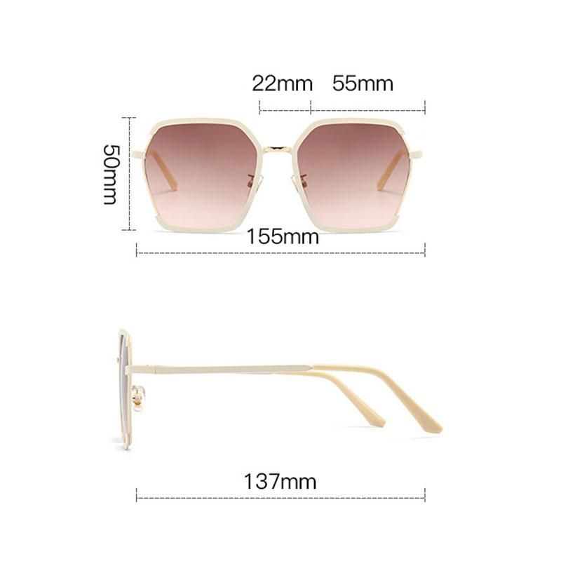 Women  Square Sunglasses for Men Oversized White Tea Original Brand Design Sun Glasses Female Shades Travel Sunshade