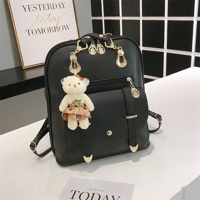 Ladies Backpack Handbag Ladies Satchel - Black