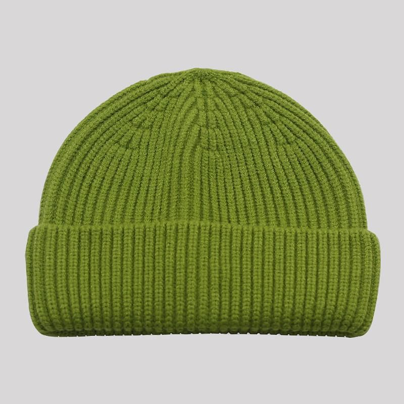 New Solid Color Warm Knitted Brimless Hat Men Beanies Winter Autumn Hip Hop Skullcap Street Mens Beanie Unisex Melon Cap