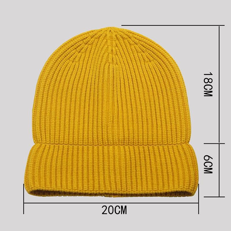 New Solid Color Warm Knitted Brimless Hat Men Beanies Winter Autumn Hip Hop Skullcap Street Mens Beanie Unisex Melon Cap