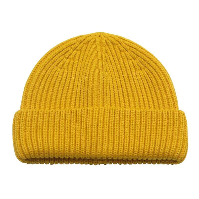 New Solid Color Warm Knitted Brimless Hat Men Beanies Winter Autumn Hip Hop Skullcap Street Mens Beanie Unisex Melon Cap