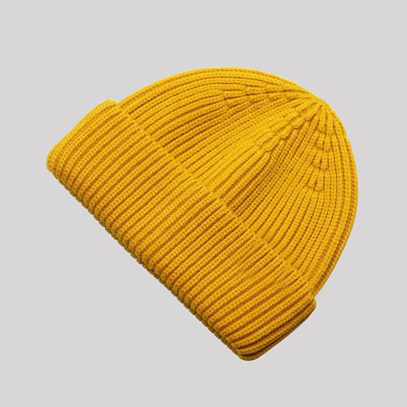 New Solid Color Warm Knitted Brimless Hat Men Beanies Winter Autumn Hip Hop Skullcap Street Mens Beanie Unisex Melon Cap