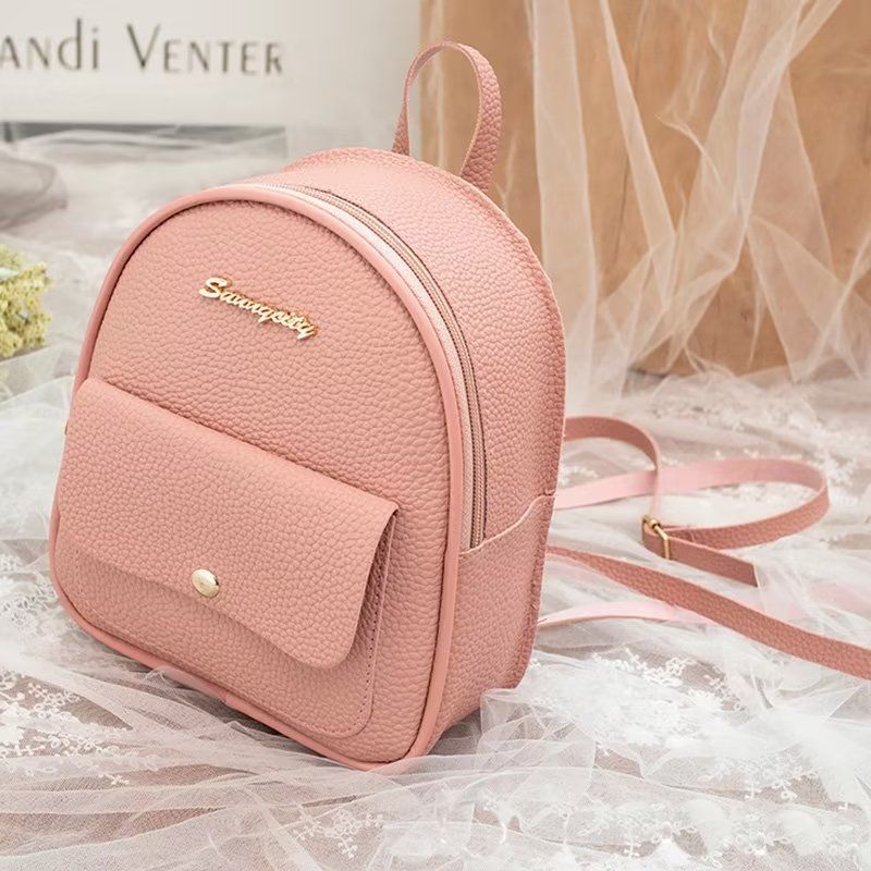 Ladies Small Backpack Female Bags Pink