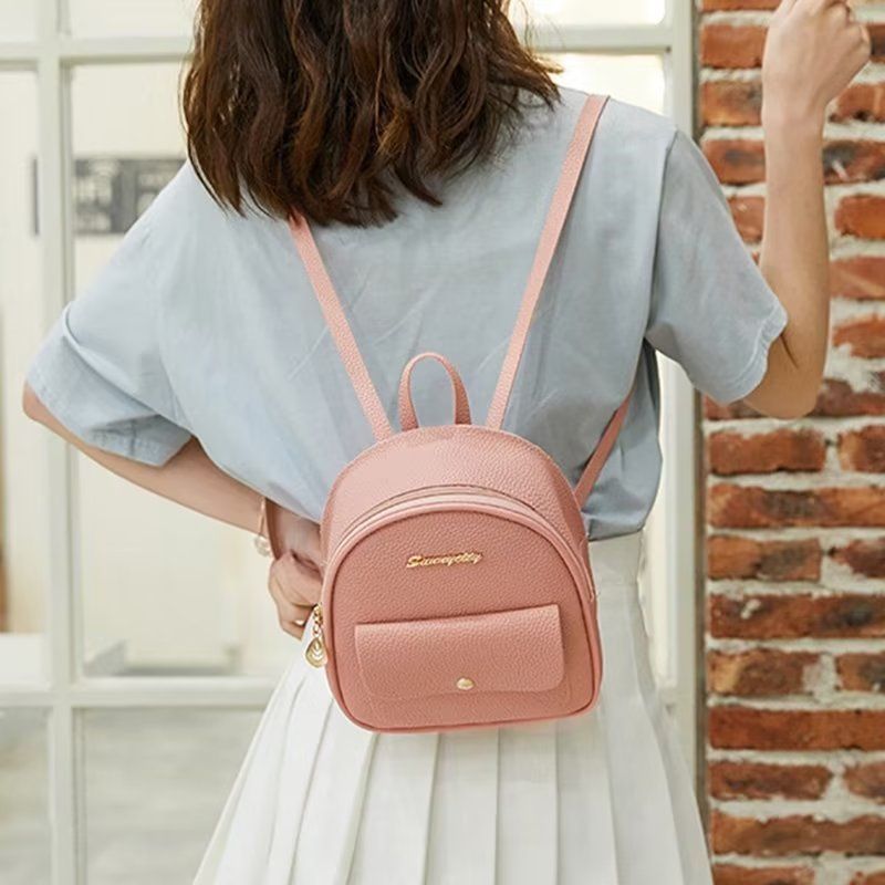 Ladies Small Backpack Female Bags Pink
