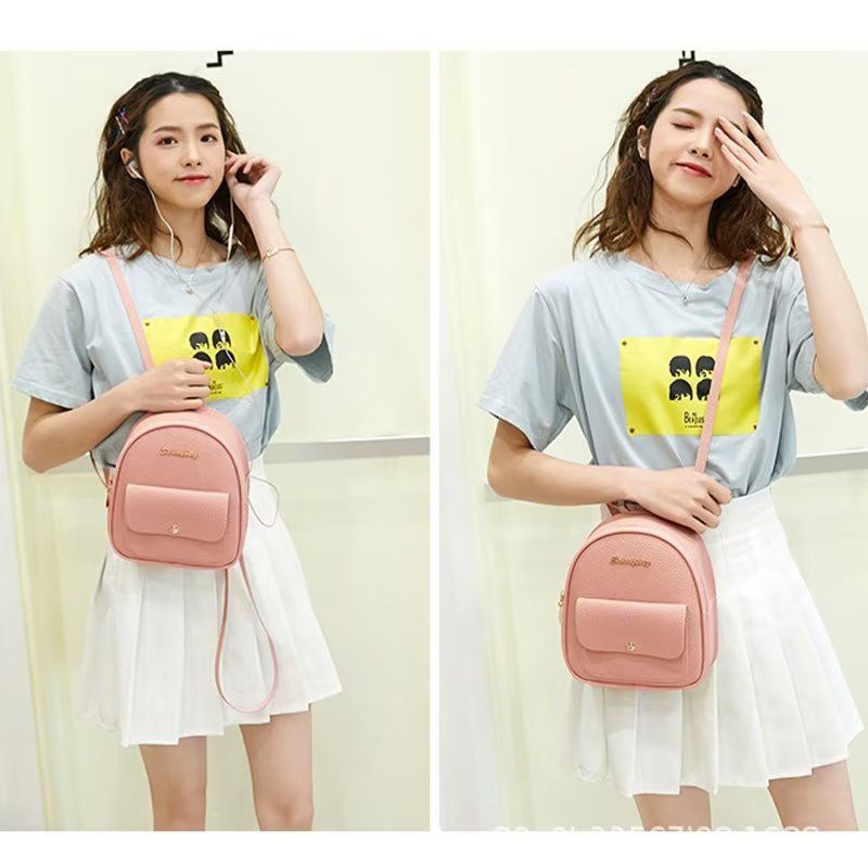 Ladies Small Backpack Female Bags Pink