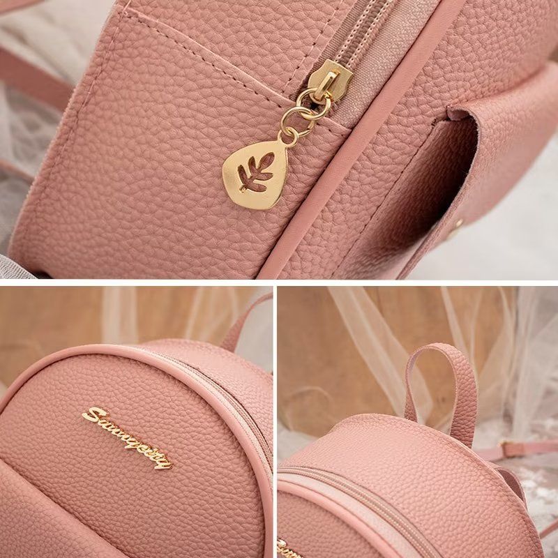 Ladies Small Backpack Female Bags Pink