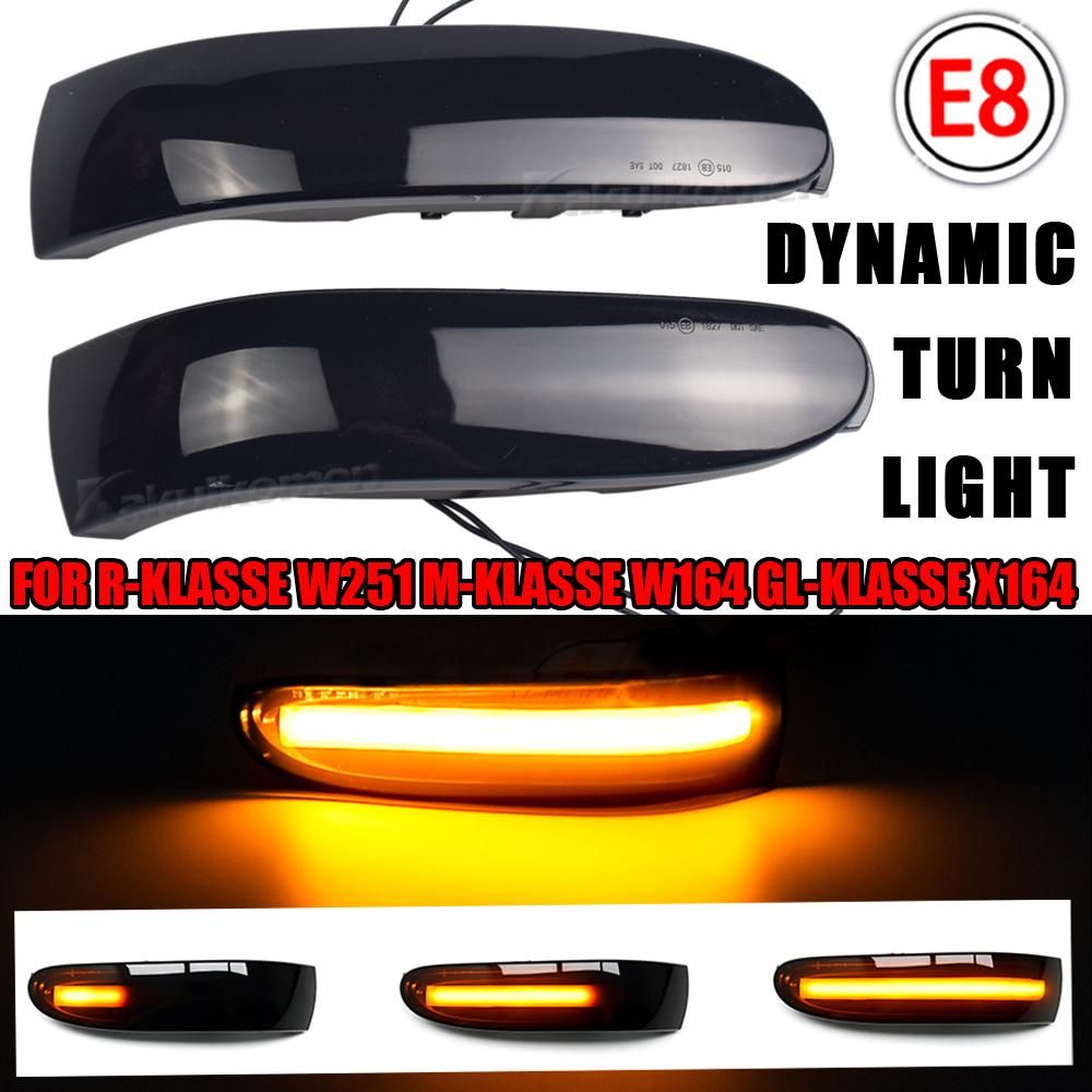2X LED Dynamic Turn Signal Light Sequential Mirror Blinker Lamp For Mercedes-Benz M ML GL Class W164 X164 W251 ML350 ML300 R300
