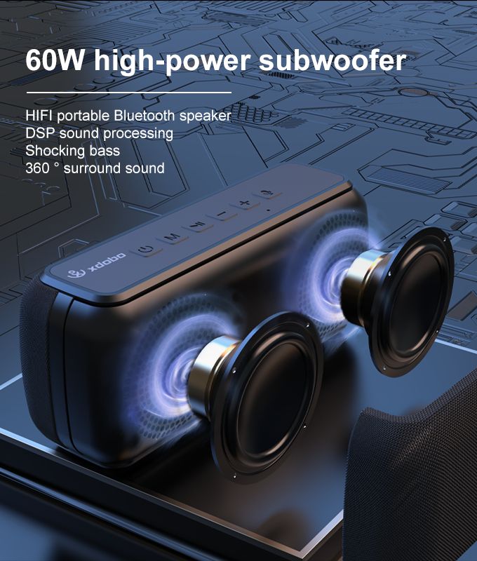 Portable Bluetooth Speaker Deep Bass IPX5 X8 60W Outdoor