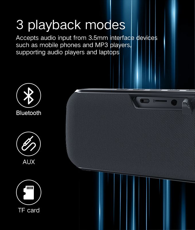 Portable Bluetooth Speaker Deep Bass IPX5 X8 60W Outdoor