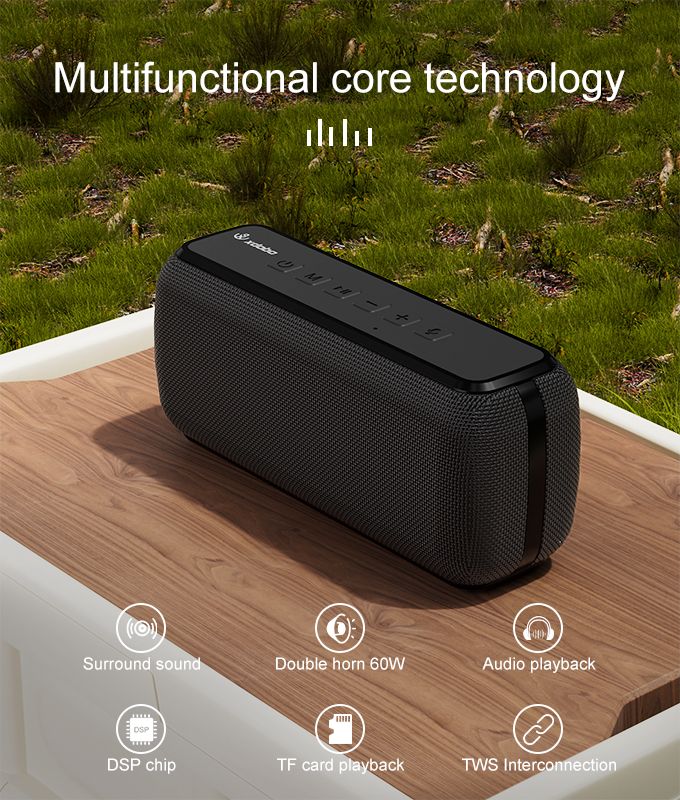 Portable Bluetooth Speaker Deep Bass IPX5 X8 60W Outdoor