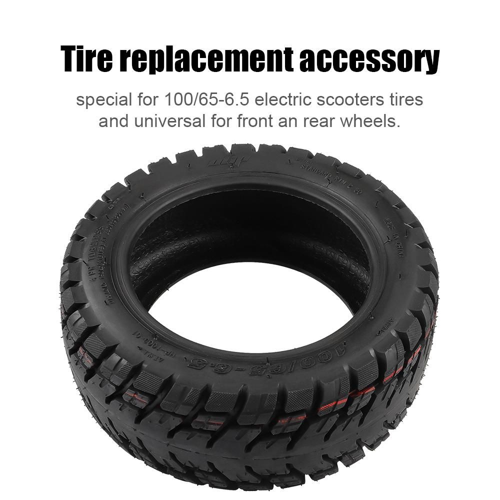 Ulip 11 Inch 100/65-6.5 Tubeless Tire Widened & Thickened Vacuum Tire Off-Road Tire with Nozzle