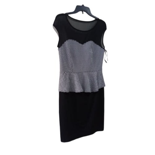 Young Women's Short Black Dress With Checkout Design