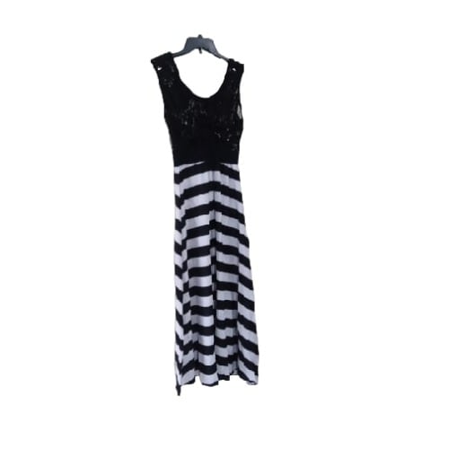 Young Women's Long Dress - Black & White