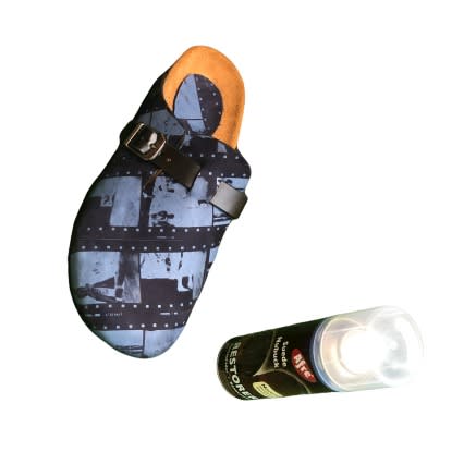 Yomitan - Mens Nubuck Custom Made Cork Slide - Blue  With Maintenance Kit