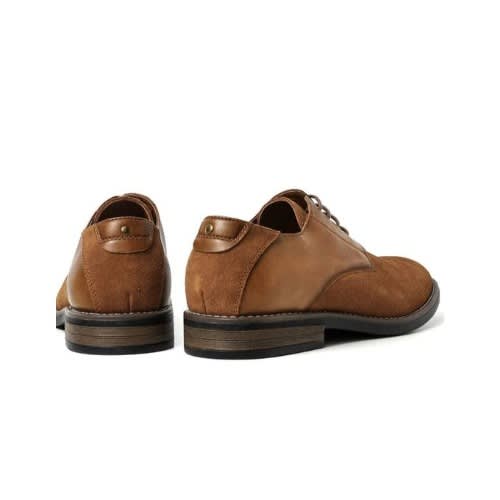 Men Suede And Leather Shoe - Brown