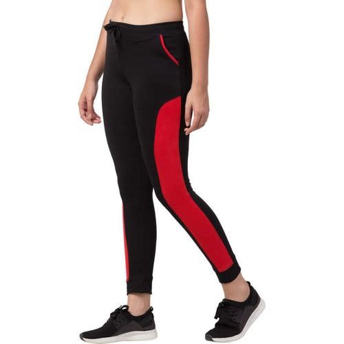 Joggers For Ladies- Black & Red