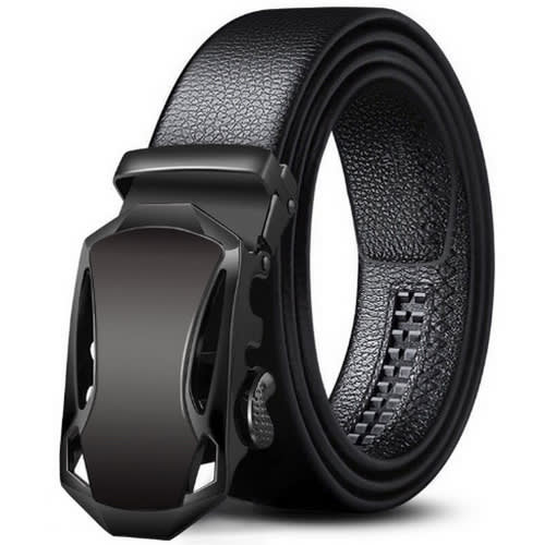 Men's Automatic Leather Belt- Black