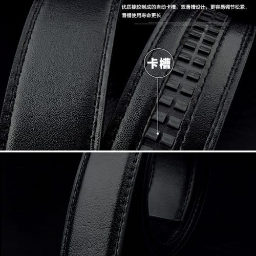 Men's Automatic Leather Belt- Black
