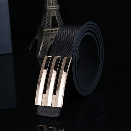 Men's Buckle PU Leather Belt - Black