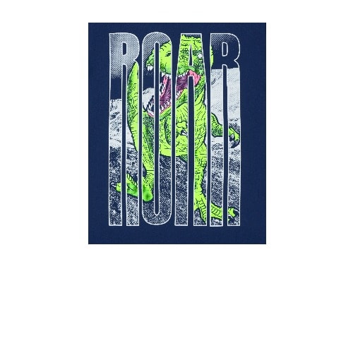 Boys Roar Dinosaur Long Sleeve Tshirt - Navy Blue