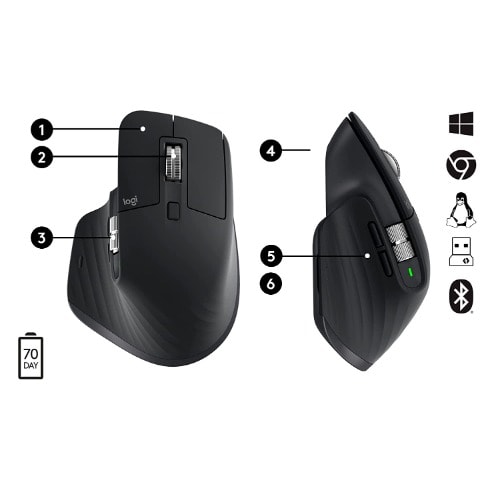 Mx Master 3s-wireless Performance Mouse With Ultra-fast Scrolling -Ergo - 8k Dpi - Track