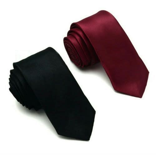 Men's 2 in 1 Corporate Tie - Black & Wine