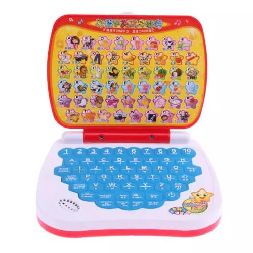 Children Learning Laptop Machine