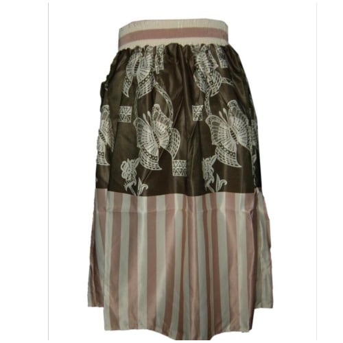 Emfed Stripes & Butterfly Print High Waist Full Skirt