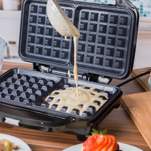 Deep Fill Waffle Maker With Xl Non-stick Cooking Plates - 900w