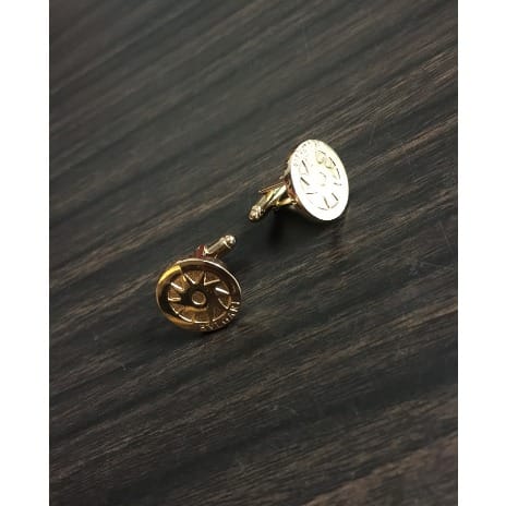 Men's Steel Gold Cuff Links
