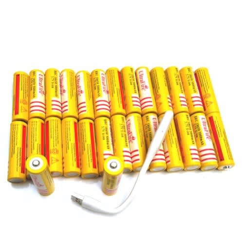 Ultra Fire Rechargeable Li-ion Battery - 3.7v -18650 With USB LED Light -50Pieces