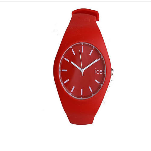 Unisex Rubber Strap Wristwatch - Red