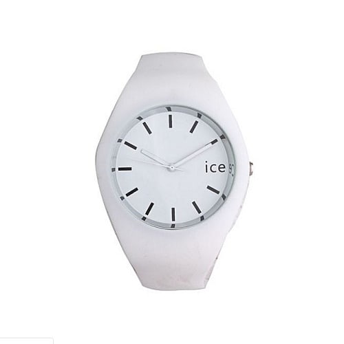 Unisex Rubber Strap Wristwatch - White