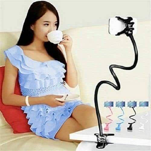 Flexible Mobile Phone Holder  Stand - 360 Rotation - Black