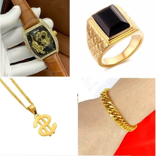 Dragon Brown Wristwatch/Necklace/Hand Chain & Ring