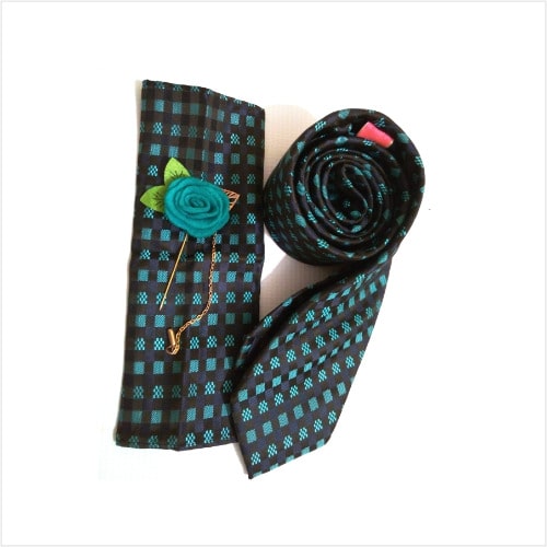 Teal Obsessions Tie Set + Lapel
