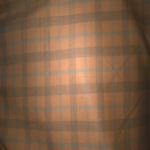 Brown Check Patterned Cashmere Fabric 4yards