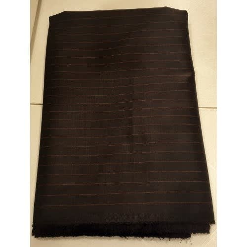 Fine Cashmere Fabric - Black Stripes - 4 Yards