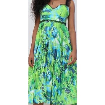 Floral Top And Skirt - Green