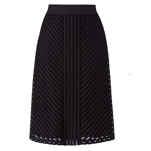 Mesh Stripe Skirt -Black