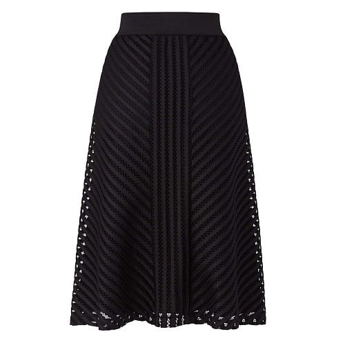 Mesh Stripe Skirt -Black