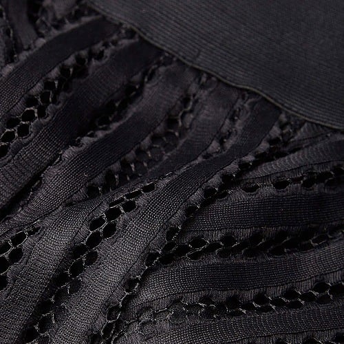 Mesh Stripe Skirt -Black