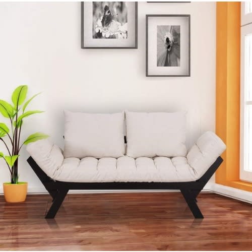 Jefferson Single Person 3 Position Convertible Couch Chaise Lounger Sofa Bed
