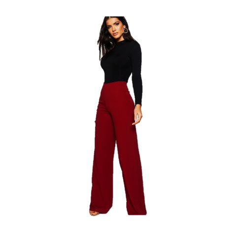 Ladies Casual Trouser Pant - Burgundy/Wine