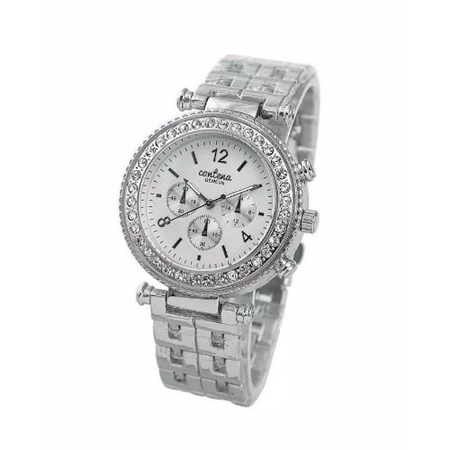 Women's Diamond-Crystal Rhinestone Wristwatch-Silver