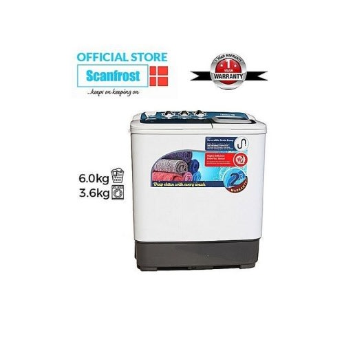 6kg Semi-automatic Washing Machine - Sfsatt6m - Wash Capacity - 6.0kg, Spin Capacity - 3.6kg