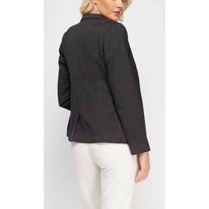 Charcoal One Botton Front Lapel Blazer