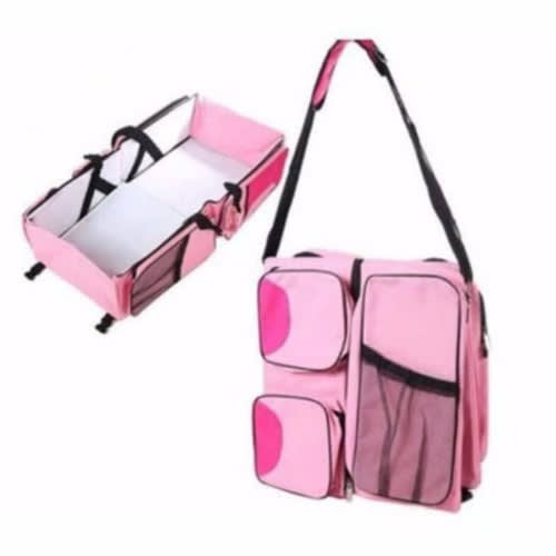 3 In 1 Diaper Bag, Travel Bed And Change Station - Pink