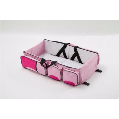 3 In 1 Diaper Bag, Travel Bed And Change Station - Pink