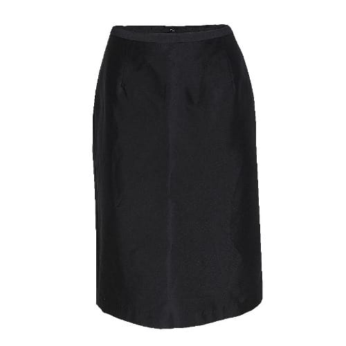 Glossy Ladies Plain Straight Skirt - Black - L-4598
